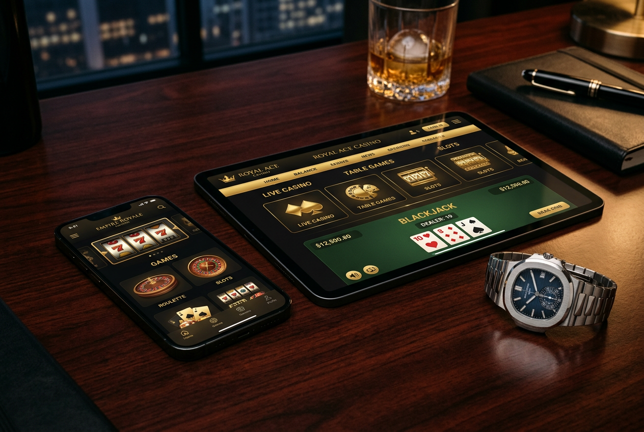 A selection of premium VIP casino interfaces on modern devices.